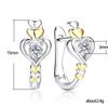 Pendientes Wei Wan con forma de corazón, estilo europeo y americano, con diseño creativo de amor, pendientes de mujer con forma de corazón de melocotón, pendientes de corazón a corazón de dos colores, accesorios para las orejas.