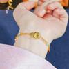 Jindian Mismo Estilo Shagong Filamento Azul Quemado Hueco Maravilloso Loto Calabaza Pulsera Fu Lu Shenglian Pulsera Nuevo Estilo Chino para Enviar a Novia