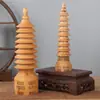 Torre Wenchang Redonda de Madera de Durazno Talla en Madera de Durazno Torre Wenchang de Nueve Pisos Artesanías Mayoreo