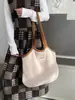 Bolso Estilo Coreano Estilo Nicho Gran Capacidad Nuevo Retro de Gama Alta Simple Casual Bolso de Hombro Tote de Felpa