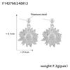 Aretes colgantes elegantes transfronterizos europeos y americanos, lujo ligero exagerado, girasol dorado, para mujer, red de celebridades, flor de sol, acero de titanio chapado en oro