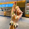 Mini Panda Rojo Original Cadena para Teléfono Móvil Fat Llavero Creativo Llavero de Cuentas Colgante para Mochila Escolar de Pareja