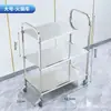 Carrito de comedor de acero inoxidable, carrito médico de doble/tres capas de panel plano para recolección de tazones, carrito comercial para uso en hoteles y restaurantes, popular entre los vendedores ambulantes