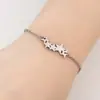 Nueva Moda Acero Inoxidable Corte Estrella de Cinco Puntas Colgante Ins Simple Pulsera Ajustable para Mujeres