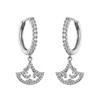 RAKOL Aretes de Moda Populares con Diseño de Nicho Europeo y Americano, Aretes Estrella Luna, Aretes Geométricos Transfronterizos de Zirconia