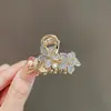 Grampo de Tubarão Flor de Cristal Penteado de Sentido Avançado Volume do Cabelo Menos Meio Preso Grampo para Pegar Cabelo Penteado Acessório de Cabeça Feminino Penteado
