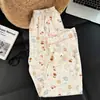Pijama de Desenho Animado de Cachorro Estilo Japonês Ins de Alta Qualidade para Mulheres, Estilo Primavera e Verão, Pode Ser Usado Fora de Casa, Roupa de Casa Soltinha, Conjunto de Três Peças