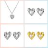 Pendientes Retro de Palacio Francés Acero de Titanio Chapado en Oro Real de 18K Collar de Corazón con Perla Pendientes de Acero Inoxidable 316 para Mujer