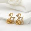 Colgante Chapado en Cobre Oro de 14K Zirconia Microfibra Toray Perla de Cisne Colgante Vacío Accesorios para Joyería DIY
