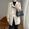Abrigo de Mujer Doble Faz Estilo Nuevo 2026 con Botones de Cuerno, 100% Lana Pura, Cuello de Solapa, Cinturón de Corbata, Mangas Raglán, Corte Holgado