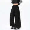 Pantalones casuales de trabajo de diseño plisado deconstruido estilo americano para hombre, verano vintage versátil sueltos rectos de pierna ancha largos