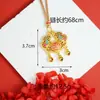 Nuevo Collar Dorado Arena Antigua Estilo Étnico Calado Goteo de Aceite Mariposa de Bendición Colgante con Cierre de Seguridad Joyería de Alta Gama para Mujer