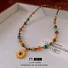 Acero de titanio piedra natural colgante de sol collar de acero inoxidable transfronterizo Maillard temperamento cadena de clavícula joyería nicho al por mayor