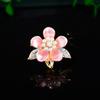 Broche vintage de flor de gardenia de esmalte nicho elegante moda ramillete traje falda alfiler para sombrero accesorios