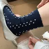 Calcetines de lunares estilo Miu para mujer, calcetines finos de algodón hasta la pantorrilla para primavera y verano, calcetines largos apilables estilo ballet para combinar con zapatos pequeños de cuero