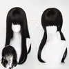 Meow chainsaw man tres águilas de frente peluca de cosplay de chainsaw man peluca de cosplay de anime negra larga y lisa