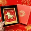 Oro Puro 999 Adornos de Enriquecimiento Rápido Nuevo Dios de la Riqueza de la Buena Suerte Set Decoración de Escritorio de Oficina Regalo de Año Nuevo