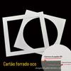 Porta-Retrato Personalizado com Forro de Papelão Vazado, Porta-Retrato Pintura Chinesa 333850, Moldura Branco Off-White Branco Puro, Moderno e Simples