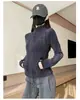 Chamarra de Felpa para Mujer 2026 Otoño/Invierno Nueva Ajustada Cuello Alto Superior Sudadera Cálida con Capa Interior de Chaqueta de Pluma de Felpa