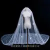 Véu Brilhante Noiva Vestido de Casamento Principal Adorno de Cabeça Estilo Ultra-Fada Pérola Celebridade da Internet Adereço de Foto Off-White Longo