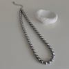 Collar de Perlas Grises de Alta Gama para Mujer, Estilo Retro Francés, Simple y Versátil, Cadena de Cuello a la Moda, Cadena para Clavícula