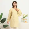 Ropa de Trabajo linda para Vendedor de Guardería de Cocina Manga Larga a Prueba de Aceite Algodón para el Hogar Antiretroceso Mono Estilo Coreano Moda Delantal