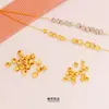 Retenção de Cor Alta Banhado a Cobre Ouro Real Platina Contas de Sarja Feito à Mão Pulseira DIY Colar Espaçadores de Flor Cortada Contas Soltas Material de Contas Redondas