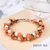 Diadema de Doble Capa con Perlas de Espuma Simulada en Forma de Rosa, Corona Floral, Tocado de Hada, Accesorio para Fotografía, Decoración de Boda, Diadema de Novia
