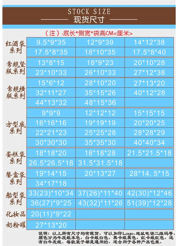 尺寸说明