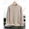 Suéter Masculino de Gola Redonda em Cashmere, Casual Simples de Sete Agulhas Espessado Versátil para Negócios Cor Sólida, Suéter de Cashmere para Atacado Transfronteiriço