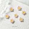 Nueva joyería luminosa para uñas de flores, estampado arcoíris, accesorios de resina de flores de Monet, decoraciones para uñas, material para horquillas