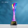 Troféu de esmalte de cristal de coluna torcida nova e requintada Medalha criativa colorida Equipe excepcional Estrela de cinco pontas Prêmio de honra Fonte