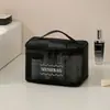 Bolsa de higiene pessoal de malha de nylon de grande capacidade, organizador de viagem, bolsa de cosméticos portátil, bolsa de mão multifuncional