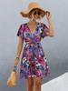 2024 Primavera y Verano Nuevo Ropa de Mujer Transfronteriza Europea y Americana Amazon Estación Independiente Explosiones Vestido de Tirantes Estampado de Manga Corta