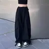 Calça Jogger Cargo Feminina de Verão com Bolsos, Cintura Alta, Perna Reta, Casual, Solta, Emagrecimento, Perna Larga, Calça Longa Tendência