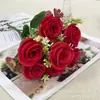 7 Rosas de Gentleman Frescas Decoraciones para el Hogar Flores Artificiales Arreglo de Floristería de Hotel Flor de Seda Rosa Ramo de Simulación