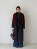 [Backtracking Minimalista] Geming Ropa Exterior de Lana con Cuello de Traje de Gama Alta para Mujer Abrigo Largo de Lana de Invierno W908C