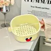 Cesta de Drenaje de Dopamina de Doble Capa para Uso Doméstico, Linda Cesta de Frutas con Funciones de Lavado y Drenaje, Bandeja de Frutas Engrosada y Cesta para Lavar Verduras