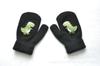 Luvas quentes de inverno para crianças de 1 a 3 anos, grossas de tricô, forradas com lã, com padrão de dinossauro de desenho animado fofo, luvas de saco