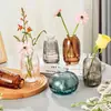 Pequeño relieve simple INS mini jarrón mini dispositivo para una flor color transparente arreglo floral adornos decorativos para alféizar de ventana