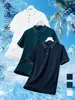 Camisa Polo Masculina de Verão Transfronteiriça Camiseta de Negócios 2025 Leve Casual Cor Sólida Xadrez Respirável Camiseta de Seda de Gelo Fresca