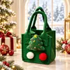 Bolsa de feltro vermelha do Papai Noel, bolsa de presente festiva para festas, bolsa de doces para crianças, direto do fabricante