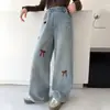 Ropa para Niñas, Pantalones para Niños Talla Mediana y Grande, Jeans Casuales Bordados con Lazo Nuevos Primavera y Otoño 2026 para Estudiantes de Secundaria