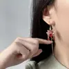 Pendientes de Cara de Ópera de Pekín Antiguos Nuevos Pendientes 2024 Pendientes Estilo Chino Pendientes Pendientes Rojos Pendientes Largos con Borla