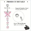 Ventas Directas de Fábrica Transfronterizo Acero Inoxidable Perforado Serie Rosa Clavo de Ombligo Y2K Mariposa Corazón Incrustado Circonita Anillo de Ombligo