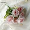 Ramo de rosas estilo europeo rosas búlgaras de primavera flores artificiales adornos para sala de estar flores falsas flores de seda al por mayor