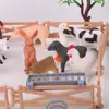 Adornos de modelado de personajes de simulación hechos a mano bricolaje herramientas de granja figura de plástico valla modelo de piedra juguetes para niños