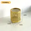 Soporte para pinceles de maquillaje de arte en hierro estilo nórdico para escritorio, tubo de almacenamiento simple de color dorado para brochas de belleza, organizador de peines y lápices de cejas
