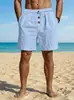 Shorts Esportivos Casuais de Linho Americano Lavado com Botão de Cinco Pontos para Homem, Soltos, Venda Quente Amazon TK Transfronteiriça