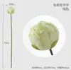 Flor de Lótus Artificial com Sensação de Molhado Decoração de Paisagem Avançada Ornamentos de Planta Verde de PU Vaso Planta de Alto Padrão para Salão de Buda